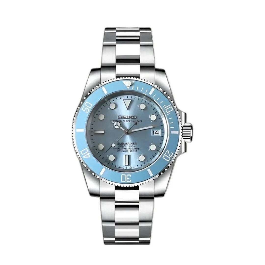Divers-style watch, ice blue