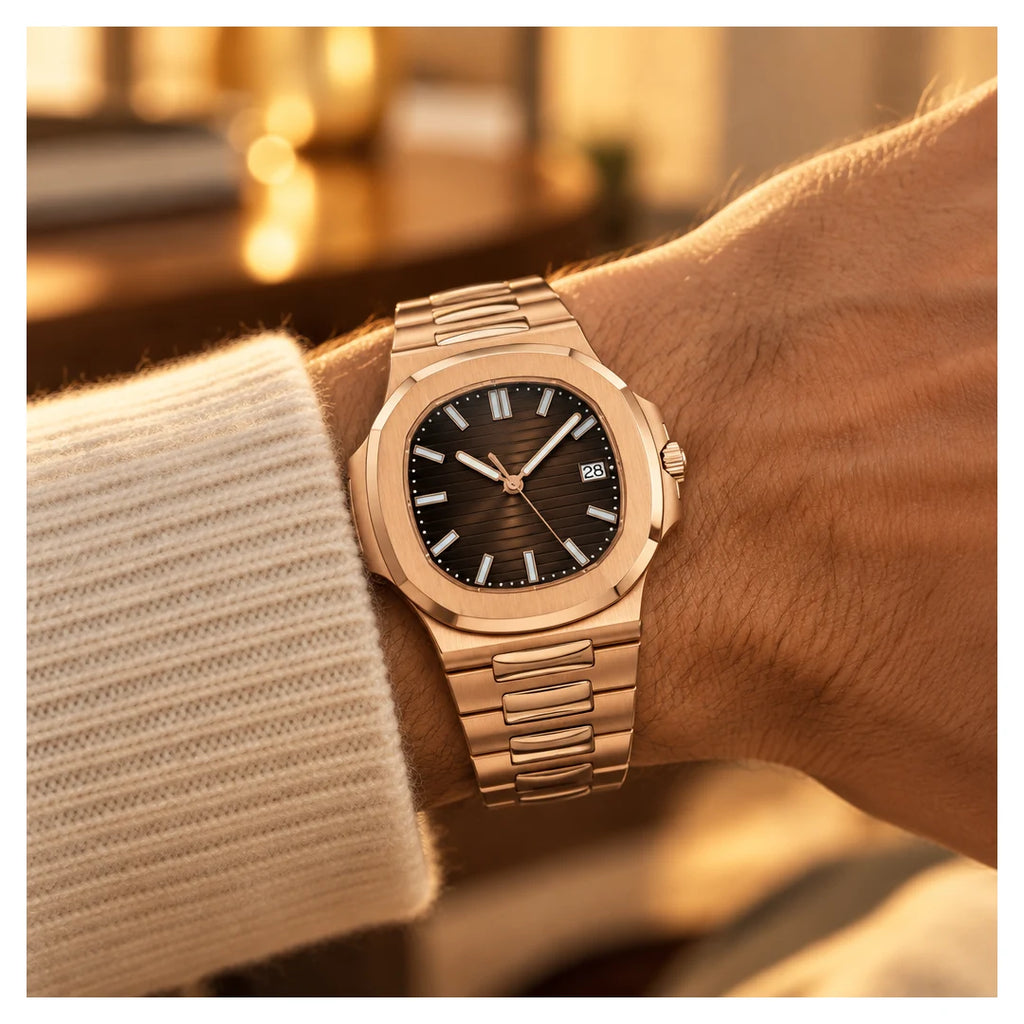 Integrated Automatic, Chocolate, on the wrist
