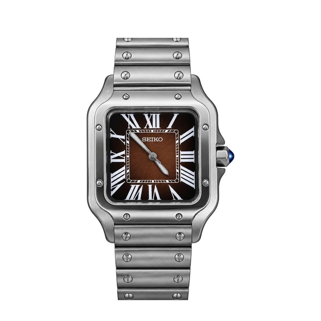 Brown Roman Square watch